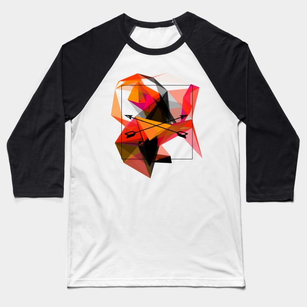 Abstract geometric collage Baseball T-Shirt by NJORDUR